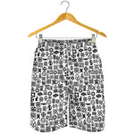 Black And White Adinkra Tribe Symbols Men's Shorts