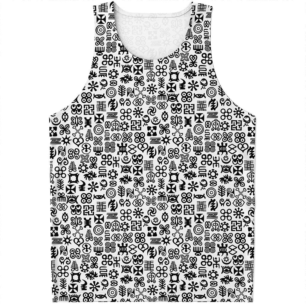 Black And White Adinkra Tribe Symbols Men's Tank Top