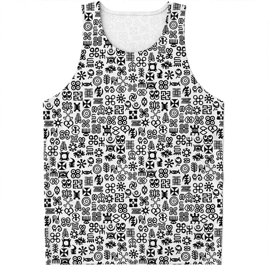 Black And White Adinkra Tribe Symbols Men's Tank Top