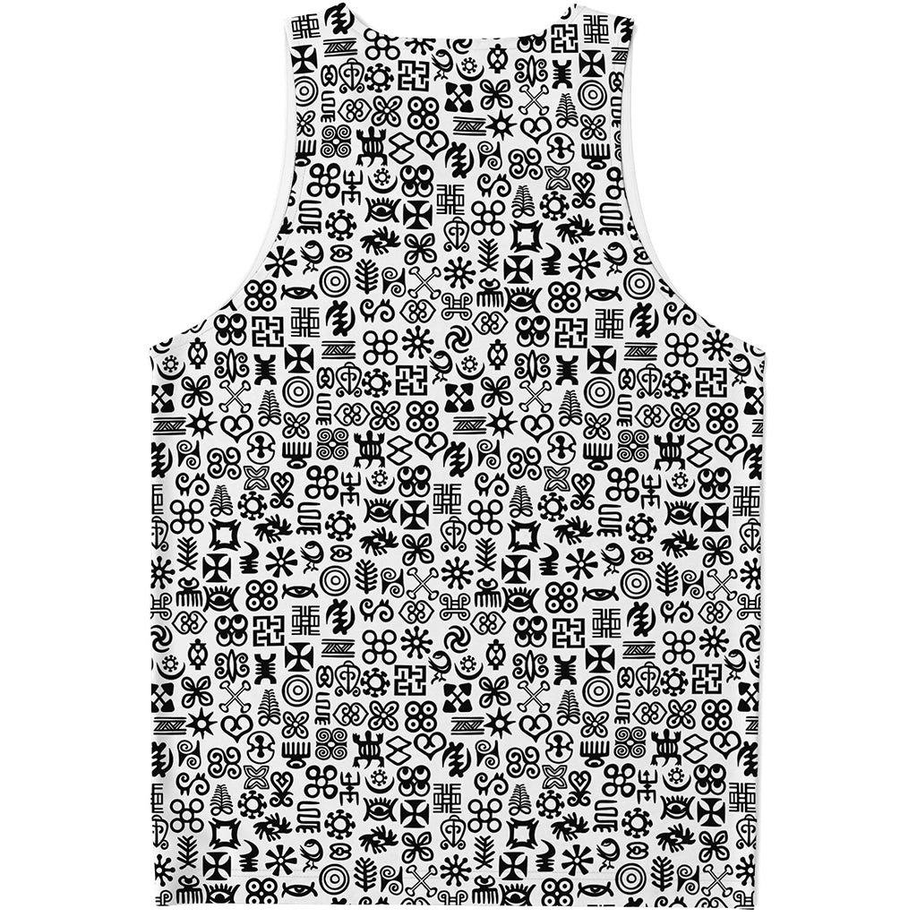 Black And White Adinkra Tribe Symbols Men's Tank Top