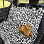 Black And White Adinkra Tribe Symbols Pet Car Back Seat Cover