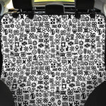 Black And White Adinkra Tribe Symbols Pet Car Back Seat Cover