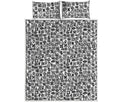 Black And White Adinkra Tribe Symbols Quilt Bed Set