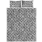 Black And White Adinkra Tribe Symbols Quilt Bed Set