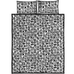 Black And White Adinkra Tribe Symbols Quilt Bed Set