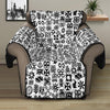 Black And White Adinkra Tribe Symbols Recliner Protector