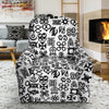 Black And White Adinkra Tribe Symbols Recliner Slipcover