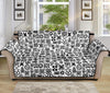 Black And White Adinkra Tribe Symbols Sofa Protector