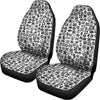 Black And White Adinkra Tribe Symbols Universal Fit Car Seat Covers