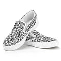 Black And White Adinkra Tribe Symbols White Slip On Sneakers
