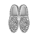 Black And White Adinkra Tribe Symbols White Slip On Shoes