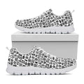 Black And White Adinkra Tribe Symbols White Running Shoes