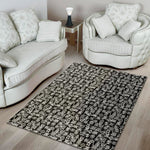 Black And White African Adinkra Symbols Area Rug