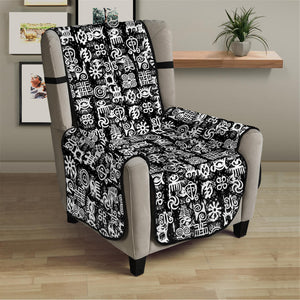 Black And White African Adinkra Symbols Armchair Protector