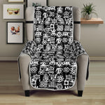 Black And White African Adinkra Symbols Armchair Protector