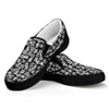 Black And White African Adinkra Symbols Black Slip On Shoes