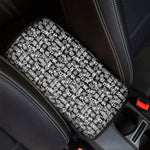 Black And White African Adinkra Symbols Car Center Console Cover