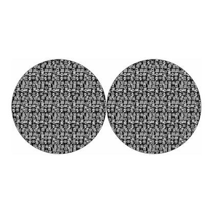 Black And White African Adinkra Symbols Car Coasters