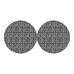 Black And White African Adinkra Symbols Car Coasters