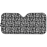 Black And White African Adinkra Symbols Car Sun Shade