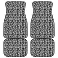 Black And White African Adinkra Symbols Front and Back Car Floor Mats