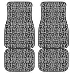 Black And White African Adinkra Symbols Front and Back Car Floor Mats