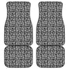 Black And White African Adinkra Symbols Front and Back Car Floor Mats