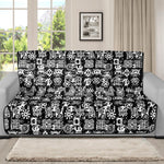 Black And White African Adinkra Symbols Futon Protector