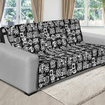 Black And White African Adinkra Symbols Futon Protector