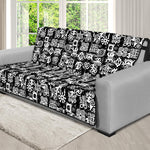 Black And White African Adinkra Symbols Futon Protector