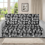 Black And White African Adinkra Symbols Futon Protector