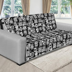 Black And White African Adinkra Symbols Futon Protector