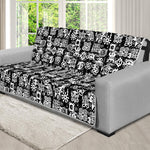 Black And White African Adinkra Symbols Futon Protector