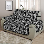 Black And White African Adinkra Symbols Half Sofa Protector