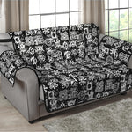 Black And White African Adinkra Symbols Loveseat Protector