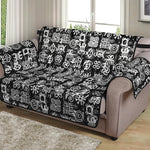 Black And White African Adinkra Symbols Loveseat Protector