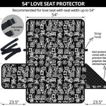 Black And White African Adinkra Symbols Loveseat Protector