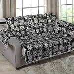 Black And White African Adinkra Symbols Loveseat Protector