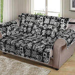 Black And White African Adinkra Symbols Loveseat Protector