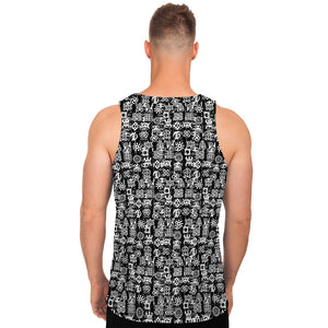 Black And White African Adinkra Symbols Men's Tank Top