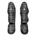 Black And White African Adinkra Symbols Muay Thai Shin Guards