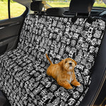 Black And White African Adinkra Symbols Pet Car Back Seat Cover