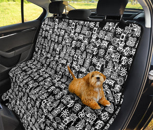 Black And White African Adinkra Symbols Pet Car Back Seat Cover