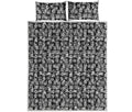 Black And White African Adinkra Symbols Quilt Bed Set