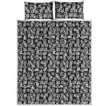 Black And White African Adinkra Symbols Quilt Bed Set