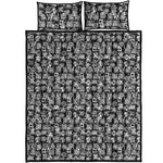 Black And White African Adinkra Symbols Quilt Bed Set