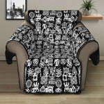 Black And White African Adinkra Symbols Recliner Protector