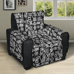 Black And White African Adinkra Symbols Recliner Protector