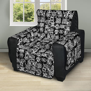 Black And White African Adinkra Symbols Recliner Protector