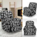 Black And White African Adinkra Symbols Recliner Slipcover